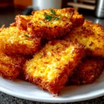 Beautiful Crispy Corn Toast Bites on White Plate