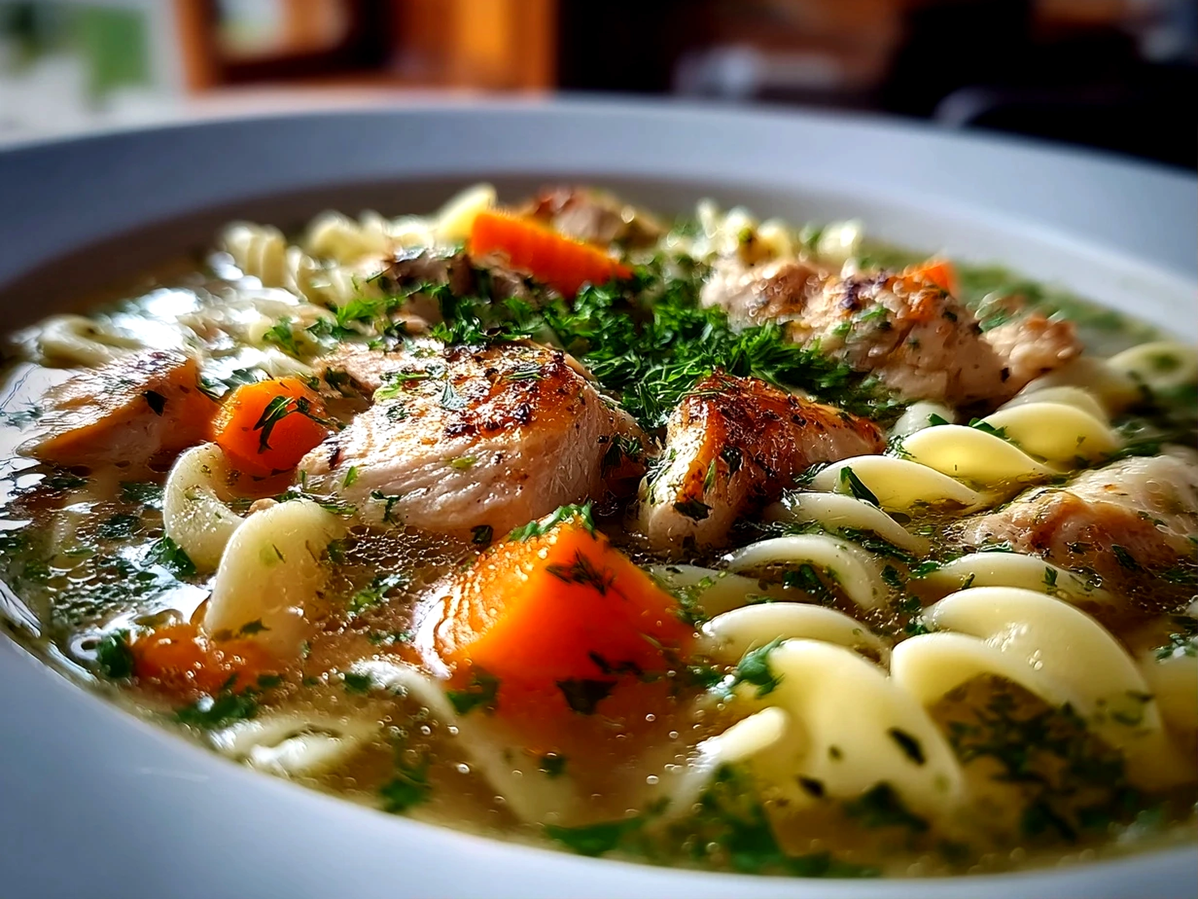 Comforting homemade chicken noodle soup