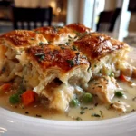 Comforting slow cooker chicken pot pie close-up