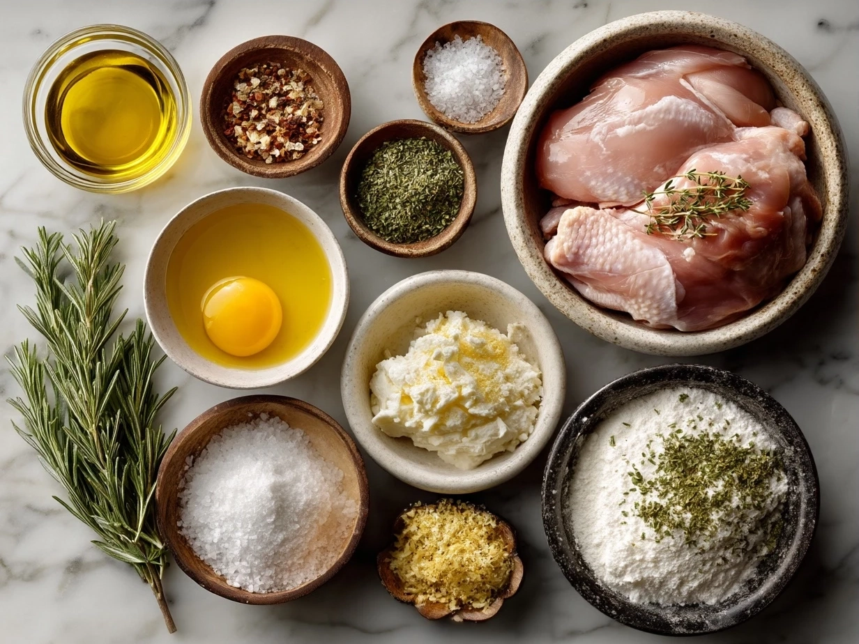 Ingredients for Crock Pot Angel Chicken including chicken breasts, cream of chicken soup, ranch seasoning, mozzarella cheese and garlic