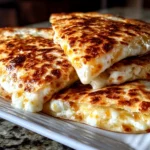 Home cooks, taken with iPhone 14. Close-up slight angle of comforting cheese quesadilla on white plate. Warm appetizing --ar 4:3 --style raw --s 245