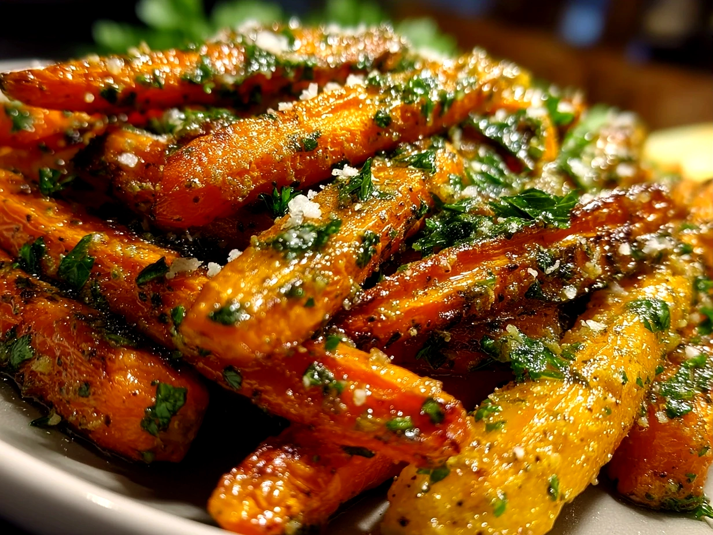 Maple Carrot Fries ready to serve