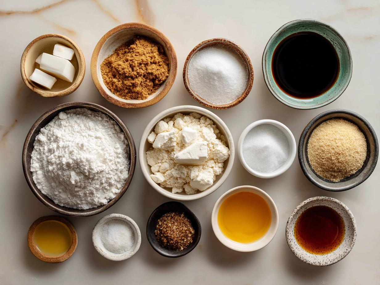 Ingredients for Molasses Crinkle Cookies laid out