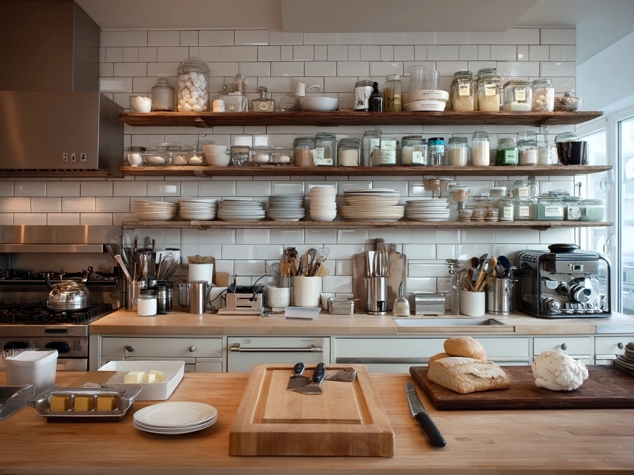 Ingredients for Slow Cooker Italian Beef Sandwiches laid out on a kitchen counter