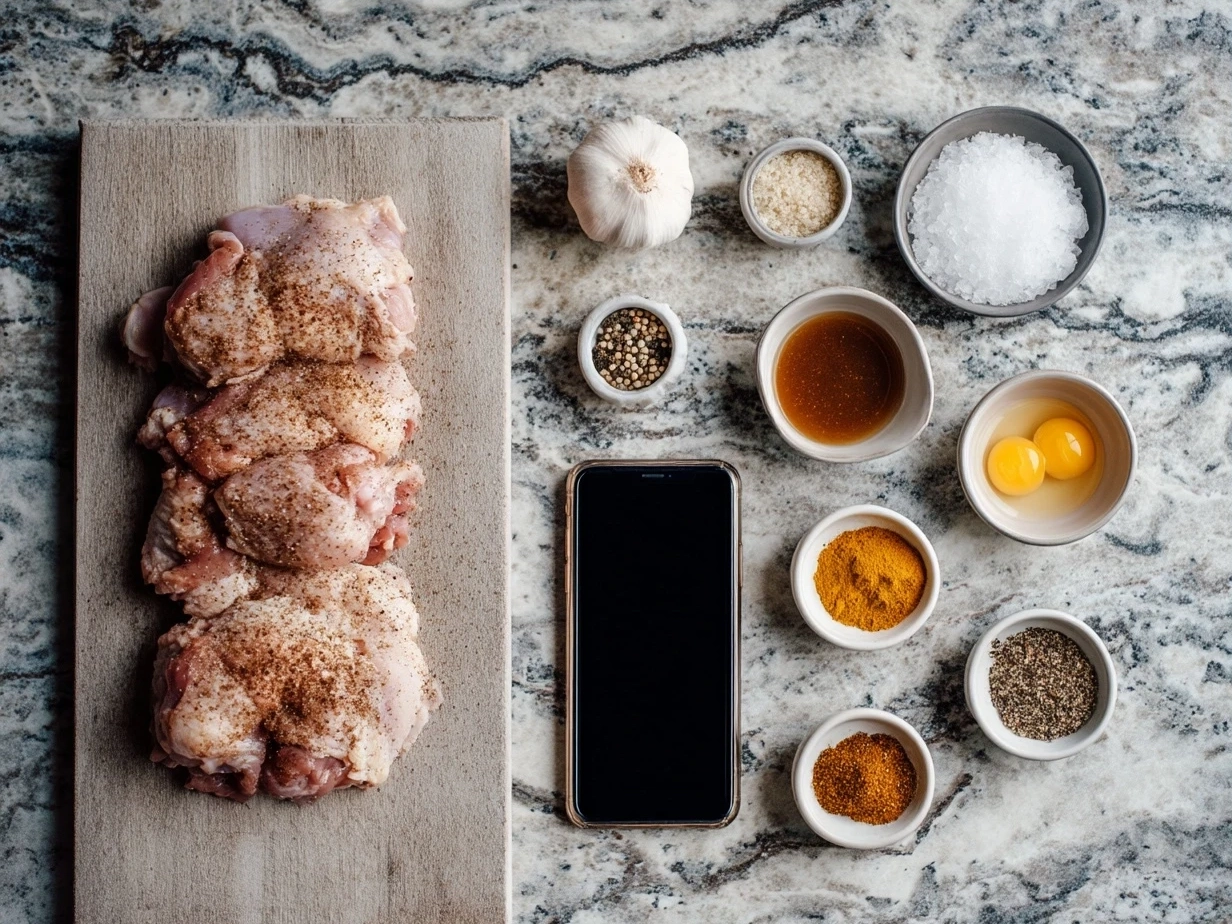 Ingredients for Sticky Honey Garlic Thighs