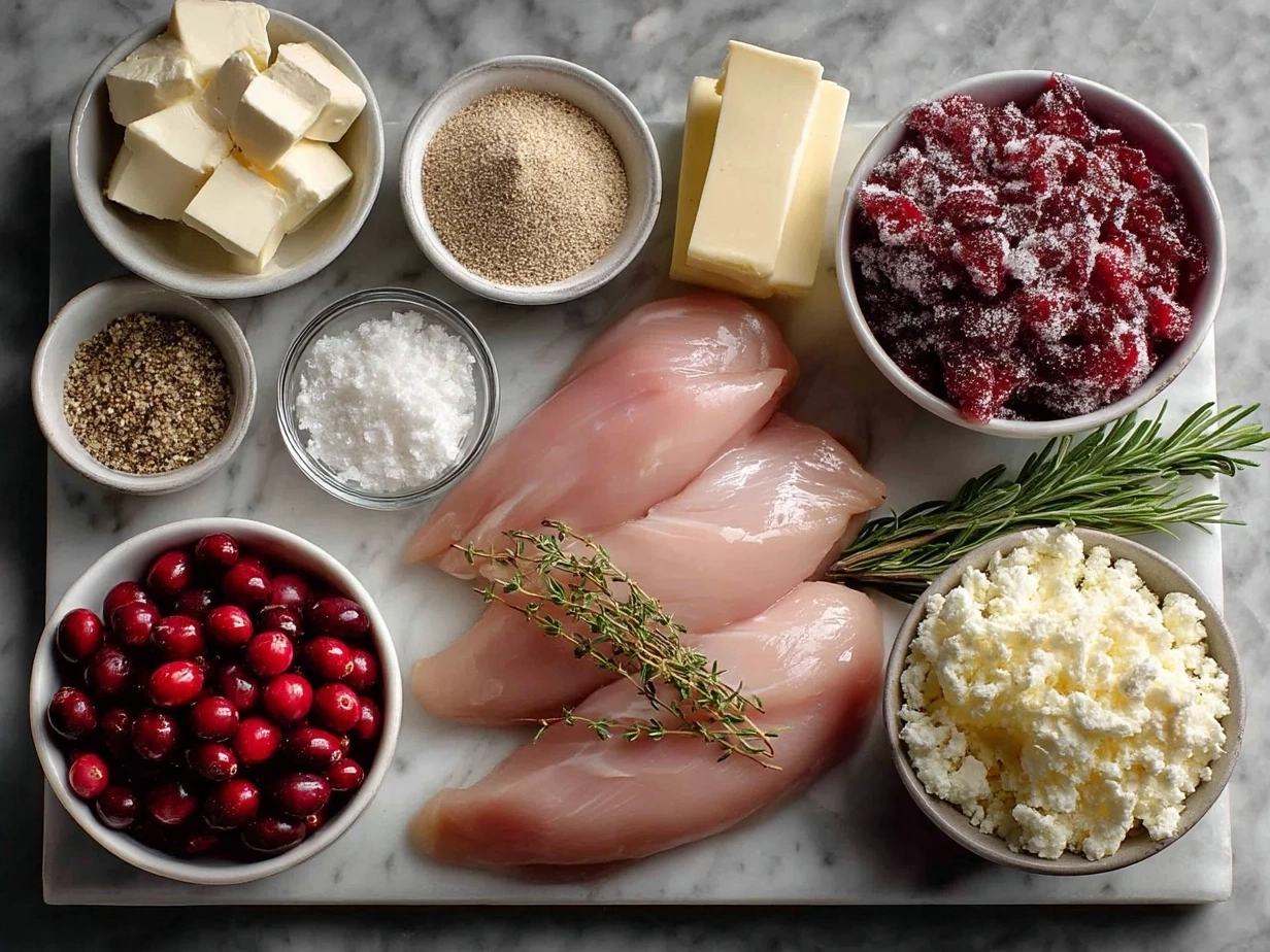 Ingredients for Turkey Cranberry Quesadillas laid out on a kitchen counter