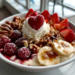 Beautiful freshly prepared Valentine Breakfast Nice Cream Bowl