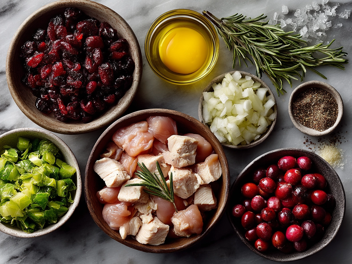 Ingredients for Cranberry Turkey Sliders arranged on a table