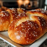 Freshly prepared homemade Italian bread on white plate