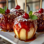 Homemade Candy Apples Close-Up