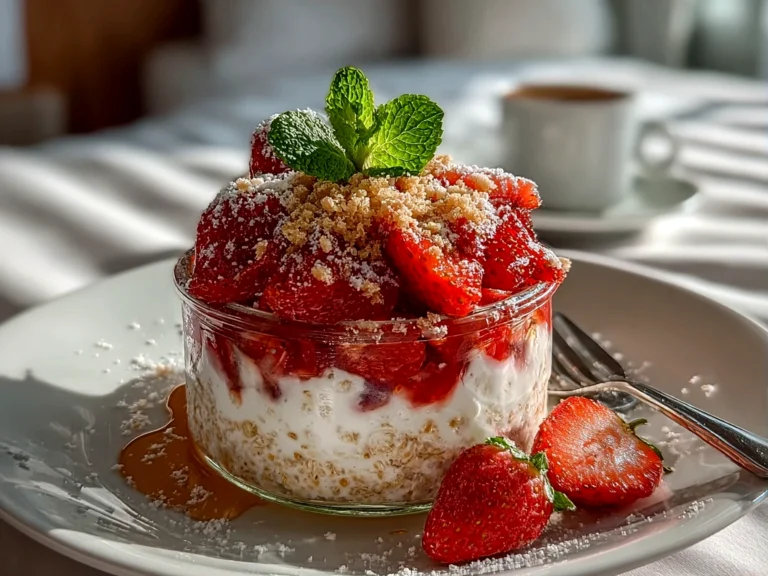 Homemade Strawberry Cheesecake Overnight Oats
