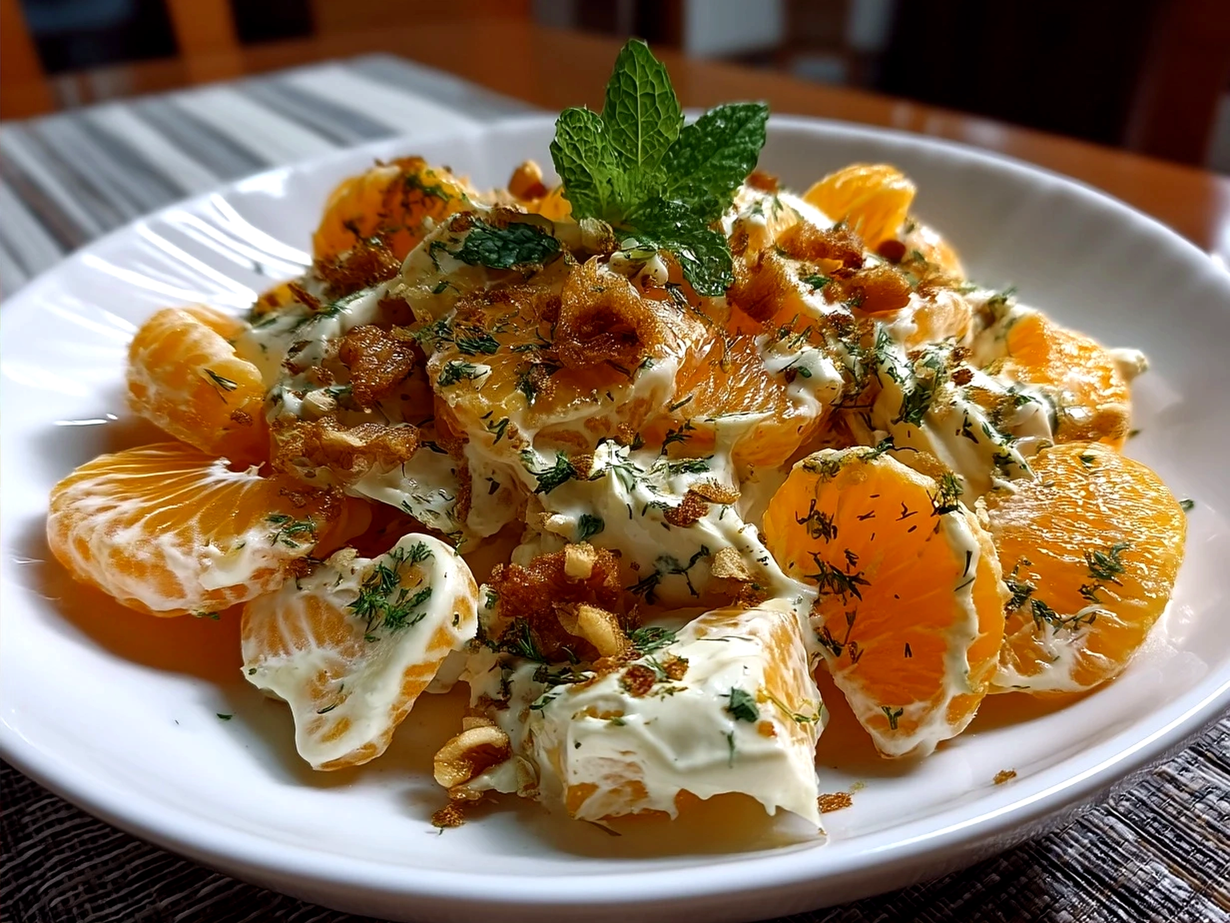 Chilled Orange Dreamsicle Salad served in a bowl showing creamy citrus layers